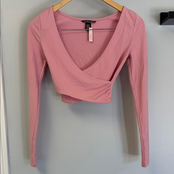 Victoria's Secret Tops - NWT Victorias Secret Long Sleeve Cropped Wrap Shirt